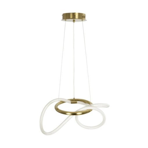 kelvo® GLOW 61657 Μοντέρνο Κρεμαστό Φωτιστικό Οροφής LED 30W 3000lm 360° AC 220-240V IP20 Ρυθμιζόμενο Λευκό CCT με Χειριστήριο από 2700K έως 6000K Dimmable – Lumileds SMD Chip – Χρυσό Πλατίνα & Λευκό Νήμα – Μ40 x Π40 x Υ35cm – 3 Χρόνια Εγγύηση