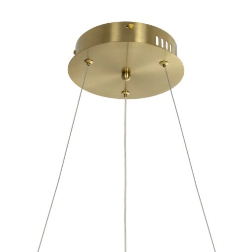 kelvo® GLOW 61658 Μοντέρνο Κρεμαστό Φωτιστικό Οροφής LED 36W 3600lm 360° AC 220-240V IP20 Ρυθμιζόμενο Λευκό CCT με Χειριστήριο από 2700K έως 6000K Dimmable – Lumileds SMD Chip – Χρυσό Πλατίνα & Λευκό Νήμα – Μ60 x Π60 x Υ45cm – 3 Χρόνια Εγγύηση