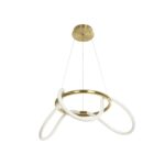 kelvo® GLOW 61658 Μοντέρνο Κρεμαστό Φωτιστικό Οροφής LED 36W 3600lm 360° AC 220-240V IP20 Ρυθμιζόμενο Λευκό CCT με Χειριστήριο από 2700K έως 6000K Dimmable – Lumileds SMD Chip – Χρυσό Πλατίνα & Λευκό Νήμα – Μ60 x Π60 x Υ45cm – 3 Χρόνια Εγγύηση