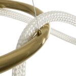 kelvo® GLOW 61658 Μοντέρνο Κρεμαστό Φωτιστικό Οροφής LED 36W 3600lm 360° AC 220-240V IP20 Ρυθμιζόμενο Λευκό CCT με Χειριστήριο από 2700K έως 6000K Dimmable – Lumileds SMD Chip – Χρυσό Πλατίνα & Λευκό Νήμα – Μ60 x Π60 x Υ45cm – 3 Χρόνια Εγγύηση
