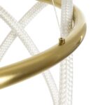 kelvo® GLOW 61659 Μοντέρνο Κρεμαστό Φωτιστικό Οροφής LED 58W 5800lm 360° AC 220-240V IP20 Ρυθμιζόμενο Λευκό CCT με Χειριστήριο από 2700K έως 6000K Dimmable – Lumileds SMD Chip – Χρυσό Πλατίνα & Λευκό Νήμα – Μ80 x Π80 x Υ60cm – 3 Χρόνια Εγγύηση