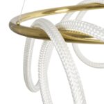 kelvo® GLOW 61660 Μοντέρνο Κρεμαστό Φωτιστικό Οροφής LED 69W 6900lm 360° AC 220-240V IP20 Ρυθμιζόμενο Λευκό CCT με Χειριστήριο από 2700K έως 6000K Dimmable – Lumileds SMD Chip – Χρυσό Πλατίνα & Λευκό Νήμα – Μ100 x Π100 x Υ70cm – 3 Χρόνια Εγγύηση