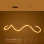 kelvo® GLOW 61662 Μοντέρνο Κρεμαστό Φωτιστικό Οροφής LED 34W 3400lm 360° AC 220-240V IP20 Ρυθμιζόμενο Λευκό CCT με Χειριστήριο από 2700K έως 6000K Dimmable – Lumileds SMD Chip – Χρυσό Πλατίνα & Λευκό Νήμα – Μ120 x Π35 x Υ50cm – 3 Χρόνια Εγγύηση