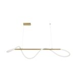 kelvo® GLOW 61662 Μοντέρνο Κρεμαστό Φωτιστικό Οροφής LED 34W 3400lm 360° AC 220-240V IP20 Ρυθμιζόμενο Λευκό CCT με Χειριστήριο από 2700K έως 6000K Dimmable – Lumileds SMD Chip – Χρυσό Πλατίνα & Λευκό Νήμα – Μ120 x Π35 x Υ50cm – 3 Χρόνια Εγγύηση