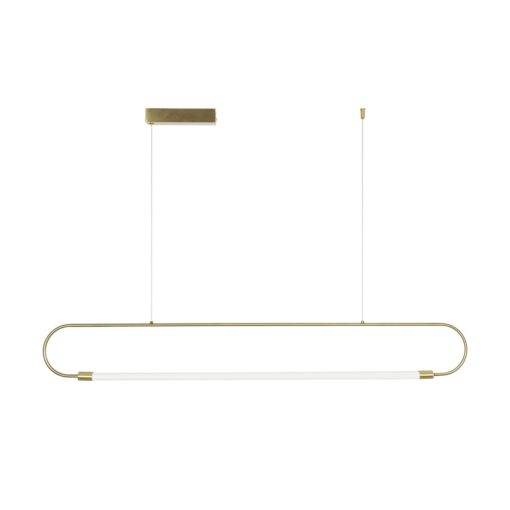 kelvo® GLOW 61664 Μοντέρνο Κρεμαστό Φωτιστικό Οροφής LED 15W 1500lm 360° AC 220-240V IP20 Ρυθμιζόμενο Λευκό CCT με Χειριστήριο από 2700K έως 6000K Dimmable – Lumileds SMD Chip – Χρυσό Πλατίνα & Λευκό Νήμα – Μ120 x Π3 x Υ25cm – 3 Χρόνια Εγγύηση