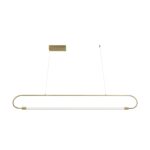 kelvo® GLOW 61664 Μοντέρνο Κρεμαστό Φωτιστικό Οροφής LED 15W 1500lm 360° AC 220-240V IP20 Ρυθμιζόμενο Λευκό CCT με Χειριστήριο από 2700K έως 6000K Dimmable – Lumileds SMD Chip – Χρυσό Πλατίνα & Λευκό Νήμα – Μ120 x Π3 x Υ25cm – 3 Χρόνια Εγγύηση