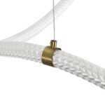 kelvo® GLOW 61668 Μοντέρνο Κρεμαστό Φωτιστικό Οροφής LED 65W 6500lm 360° AC 220-240V IP20 Ρυθμιζόμενο Λευκό CCT με Χειριστήριο από 2700K έως 6000K Dimmable – Lumileds SMD Chip – Χρυσό Πλατίνα & Λευκό Νήμα – Μ150 x Π150 x Υ80cm – 3 Χρόνια Εγγύηση