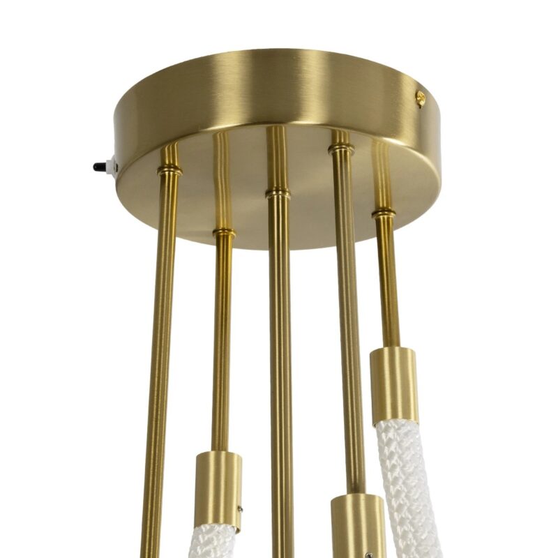 kelvo® GLOW 61670 Μοντέρνο Φωτιστικό Οροφής LED 40W 4000lm 360° AC 220-240V IP20 Ρυθμιζόμενο Λευκό CCT με Χειριστήριο από 2700K έως 6000K Dimmable – Lumileds SMD Chip – Χρυσό Πλατίνα & Λευκό Νήμα – Μ50 x Π50 x Υ70cm – 3 Χρόνια Εγγύηση