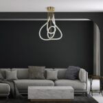 kelvo® GLOW 61670 Μοντέρνο Φωτιστικό Οροφής LED 40W 4000lm 360° AC 220-240V IP20 Ρυθμιζόμενο Λευκό CCT με Χειριστήριο από 2700K έως 6000K Dimmable – Lumileds SMD Chip – Χρυσό Πλατίνα & Λευκό Νήμα – Μ50 x Π50 x Υ70cm – 3 Χρόνια Εγγύηση