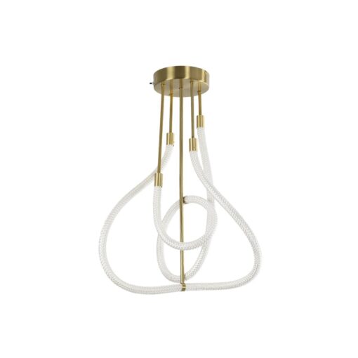 kelvo® GLOW 61670 Μοντέρνο Φωτιστικό Οροφής LED 40W 4000lm 360° AC 220-240V IP20 Ρυθμιζόμενο Λευκό CCT με Χειριστήριο από 2700K έως 6000K Dimmable – Lumileds SMD Chip – Χρυσό Πλατίνα & Λευκό Νήμα – Μ50 x Π50 x Υ70cm – 3 Χρόνια Εγγύηση