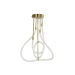 kelvo® GLOW 61670 Μοντέρνο Φωτιστικό Οροφής LED 40W 4000lm 360° AC 220-240V IP20 Ρυθμιζόμενο Λευκό CCT με Χειριστήριο από 2700K έως 6000K Dimmable – Lumileds SMD Chip – Χρυσό Πλατίνα & Λευκό Νήμα – Μ50 x Π50 x Υ70cm – 3 Χρόνια Εγγύηση