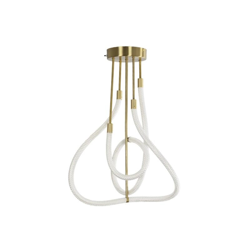 kelvo® GLOW 61670 Μοντέρνο Φωτιστικό Οροφής LED 40W 4000lm 360° AC 220-240V IP20 Ρυθμιζόμενο Λευκό CCT με Χειριστήριο από 2700K έως 6000K Dimmable – Lumileds SMD Chip – Χρυσό Πλατίνα & Λευκό Νήμα – Μ50 x Π50 x Υ70cm – 3 Χρόνια Εγγύηση