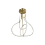 kelvo® GLOW 61670 Μοντέρνο Φωτιστικό Οροφής LED 40W 4000lm 360° AC 220-240V IP20 Ρυθμιζόμενο Λευκό CCT με Χειριστήριο από 2700K έως 6000K Dimmable – Lumileds SMD Chip – Χρυσό Πλατίνα & Λευκό Νήμα – Μ50 x Π50 x Υ70cm – 3 Χρόνια Εγγύηση