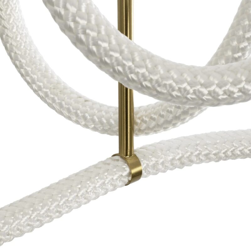 kelvo® GLOW 61670 Μοντέρνο Φωτιστικό Οροφής LED 40W 4000lm 360° AC 220-240V IP20 Ρυθμιζόμενο Λευκό CCT με Χειριστήριο από 2700K έως 6000K Dimmable – Lumileds SMD Chip – Χρυσό Πλατίνα & Λευκό Νήμα – Μ50 x Π50 x Υ70cm – 3 Χρόνια Εγγύηση