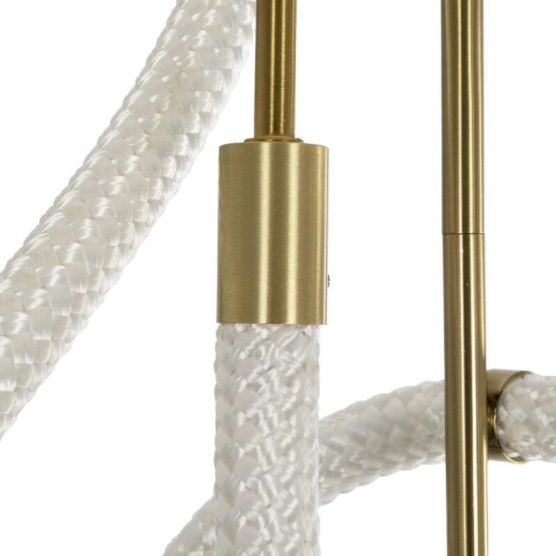 kelvo® GLOW 61670 Μοντέρνο Φωτιστικό Οροφής LED 40W 4000lm 360° AC 220-240V IP20 Ρυθμιζόμενο Λευκό CCT με Χειριστήριο από 2700K έως 6000K Dimmable – Lumileds SMD Chip – Χρυσό Πλατίνα & Λευκό Νήμα – Μ50 x Π50 x Υ70cm – 3 Χρόνια Εγγύηση