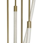 kelvo® GLOW 61671 Μοντέρνο Φωτιστικό Οροφής LED 85W 8500lm 360° AC 220-240V IP20 Ρυθμιζόμενο Λευκό CCT με Χειριστήριο από 2700K έως 6000K Dimmable – Lumileds SMD Chip – Χρυσό Πλατίνα & Λευκό Νήμα – Μ100 x Π100 x Υ140cm – 3 Χρόνια Εγγύηση