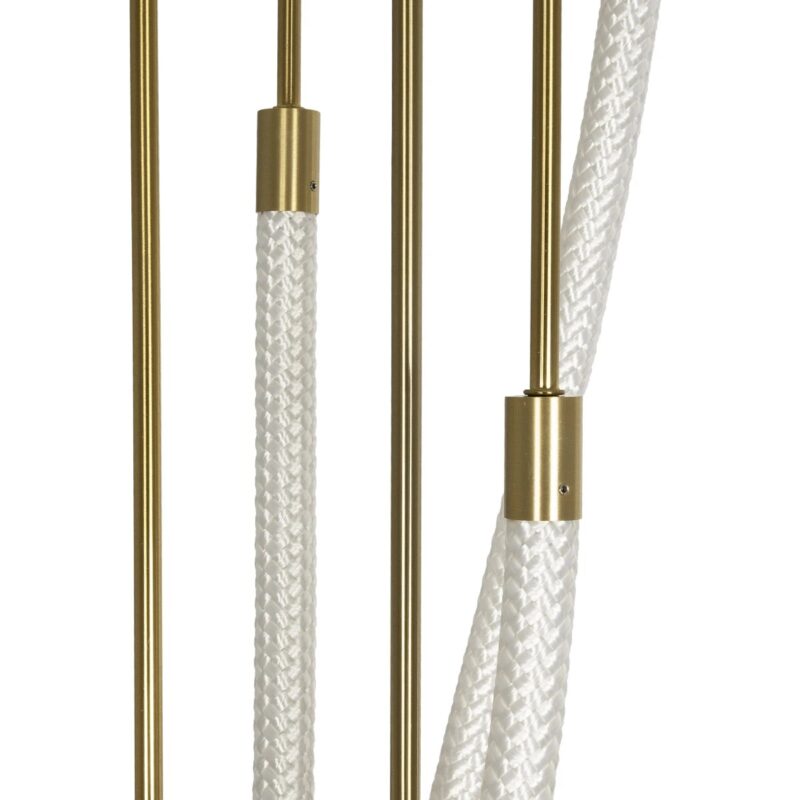 kelvo® GLOW 61671 Μοντέρνο Φωτιστικό Οροφής LED 85W 8500lm 360° AC 220-240V IP20 Ρυθμιζόμενο Λευκό CCT με Χειριστήριο από 2700K έως 6000K Dimmable – Lumileds SMD Chip – Χρυσό Πλατίνα & Λευκό Νήμα – Μ100 x Π100 x Υ140cm – 3 Χρόνια Εγγύηση