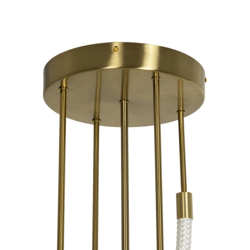 kelvo® GLOW 61671 Μοντέρνο Φωτιστικό Οροφής LED 85W 8500lm 360° AC 220-240V IP20 Ρυθμιζόμενο Λευκό CCT με Χειριστήριο από 2700K έως 6000K Dimmable – Lumileds SMD Chip – Χρυσό Πλατίνα & Λευκό Νήμα – Μ100 x Π100 x Υ140cm – 3 Χρόνια Εγγύηση