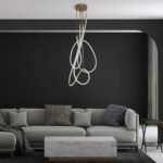 kelvo® GLOW 61671 Μοντέρνο Φωτιστικό Οροφής LED 85W 8500lm 360° AC 220-240V IP20 Ρυθμιζόμενο Λευκό CCT με Χειριστήριο από 2700K έως 6000K Dimmable – Lumileds SMD Chip – Χρυσό Πλατίνα & Λευκό Νήμα – Μ100 x Π100 x Υ140cm – 3 Χρόνια Εγγύηση