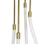 kelvo® GLOW 61672 Μοντέρνο Κρεμαστό Φωτιστικό Οροφής LED 42W 4200lm 360° AC 220-240V IP20 Ρυθμιζόμενο Λευκό CCT με Χειριστήριο από 2700K έως 6000K Dimmable – Lumileds SMD Chip – Χρυσό Πλατίνα & Λευκό Νήμα – Μ50 x Π50 x Υ70cm – 3 Χρόνια Εγγύηση