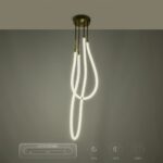 kelvo® GLOW 61672 Μοντέρνο Κρεμαστό Φωτιστικό Οροφής LED 42W 4200lm 360° AC 220-240V IP20 Ρυθμιζόμενο Λευκό CCT με Χειριστήριο από 2700K έως 6000K Dimmable – Lumileds SMD Chip – Χρυσό Πλατίνα & Λευκό Νήμα – Μ50 x Π50 x Υ70cm – 3 Χρόνια Εγγύηση