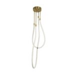 kelvo® GLOW 61672 Μοντέρνο Κρεμαστό Φωτιστικό Οροφής LED 42W 4200lm 360° AC 220-240V IP20 Ρυθμιζόμενο Λευκό CCT με Χειριστήριο από 2700K έως 6000K Dimmable – Lumileds SMD Chip – Χρυσό Πλατίνα & Λευκό Νήμα – Μ50 x Π50 x Υ70cm – 3 Χρόνια Εγγύηση