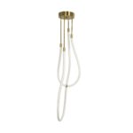 kelvo® GLOW 61672 Μοντέρνο Κρεμαστό Φωτιστικό Οροφής LED 42W 4200lm 360° AC 220-240V IP20 Ρυθμιζόμενο Λευκό CCT με Χειριστήριο από 2700K έως 6000K Dimmable – Lumileds SMD Chip – Χρυσό Πλατίνα & Λευκό Νήμα – Μ50 x Π50 x Υ70cm – 3 Χρόνια Εγγύηση