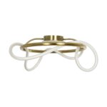 kelvo® GLOW 61673 Μοντέρνο Φωτιστικό Οροφής LED 34W 3400lm 360° AC 220-240V IP20 Ρυθμιζόμενο Λευκό CCT με Χειριστήριο από 2700K έως 6000K Dimmable – Lumileds SMD Chip – Χρυσό Πλατίνα & Λευκό Νήμα – Μ60 x Π60 x Υ30cm – 3 Χρόνια Εγγύηση