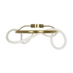 kelvo® GLOW 61673 Μοντέρνο Φωτιστικό Οροφής LED 34W 3400lm 360° AC 220-240V IP20 Ρυθμιζόμενο Λευκό CCT με Χειριστήριο από 2700K έως 6000K Dimmable – Lumileds SMD Chip – Χρυσό Πλατίνα & Λευκό Νήμα – Μ60 x Π60 x Υ30cm – 3 Χρόνια Εγγύηση