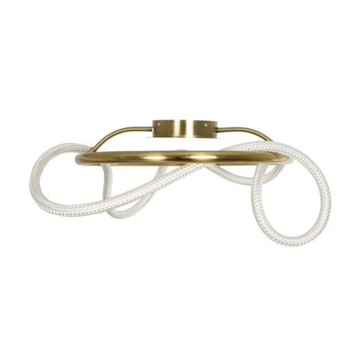kelvo® GLOW 61673 Μοντέρνο Φωτιστικό Οροφής LED 34W 3400lm 360° AC 220-240V IP20 Ρυθμιζόμενο Λευκό CCT με Χειριστήριο από 2700K έως 6000K Dimmable – Lumileds SMD Chip – Χρυσό Πλατίνα & Λευκό Νήμα – Μ60 x Π60 x Υ30cm – 3 Χρόνια Εγγύηση