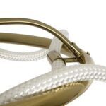 kelvo® GLOW 61673 Μοντέρνο Φωτιστικό Οροφής LED 34W 3400lm 360° AC 220-240V IP20 Ρυθμιζόμενο Λευκό CCT με Χειριστήριο από 2700K έως 6000K Dimmable – Lumileds SMD Chip – Χρυσό Πλατίνα & Λευκό Νήμα – Μ60 x Π60 x Υ30cm – 3 Χρόνια Εγγύηση