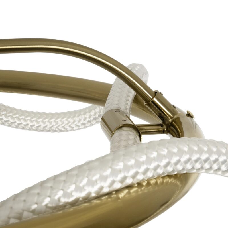 kelvo® GLOW 61673 Μοντέρνο Φωτιστικό Οροφής LED 34W 3400lm 360° AC 220-240V IP20 Ρυθμιζόμενο Λευκό CCT με Χειριστήριο από 2700K έως 6000K Dimmable – Lumileds SMD Chip – Χρυσό Πλατίνα & Λευκό Νήμα – Μ60 x Π60 x Υ30cm – 3 Χρόνια Εγγύηση