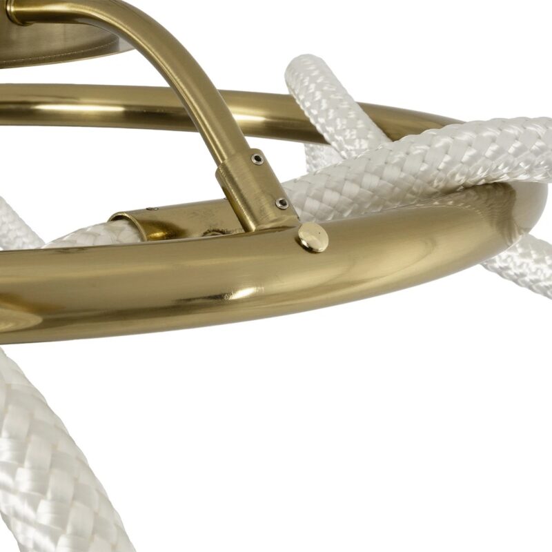 kelvo® GLOW 61673 Μοντέρνο Φωτιστικό Οροφής LED 34W 3400lm 360° AC 220-240V IP20 Ρυθμιζόμενο Λευκό CCT με Χειριστήριο από 2700K έως 6000K Dimmable – Lumileds SMD Chip – Χρυσό Πλατίνα & Λευκό Νήμα – Μ60 x Π60 x Υ30cm – 3 Χρόνια Εγγύηση