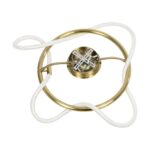 kelvo® GLOW 61673 Μοντέρνο Φωτιστικό Οροφής LED 34W 3400lm 360° AC 220-240V IP20 Ρυθμιζόμενο Λευκό CCT με Χειριστήριο από 2700K έως 6000K Dimmable – Lumileds SMD Chip – Χρυσό Πλατίνα & Λευκό Νήμα – Μ60 x Π60 x Υ30cm – 3 Χρόνια Εγγύηση