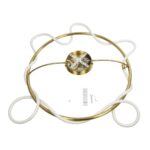 kelvo® GLOW 61674 Μοντέρνο Φωτιστικό Οροφής LED 65W 6500lm 360° AC 220-240V IP20 Ρυθμιζόμενο Λευκό CCT με Χειριστήριο από 2700K έως 6000K Dimmable – Lumileds SMD Chip – Χρυσό Πλατίνα & Λευκό Νήμα – Μ100 x Π100 x Υ30cm – 3 Χρόνια Εγγύηση