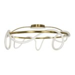 kelvo® GLOW 61674 Μοντέρνο Φωτιστικό Οροφής LED 65W 6500lm 360° AC 220-240V IP20 Ρυθμιζόμενο Λευκό CCT με Χειριστήριο από 2700K έως 6000K Dimmable – Lumileds SMD Chip – Χρυσό Πλατίνα & Λευκό Νήμα – Μ100 x Π100 x Υ30cm – 3 Χρόνια Εγγύηση