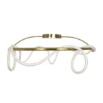 kelvo® GLOW 61674 Μοντέρνο Φωτιστικό Οροφής LED 65W 6500lm 360° AC 220-240V IP20 Ρυθμιζόμενο Λευκό CCT με Χειριστήριο από 2700K έως 6000K Dimmable – Lumileds SMD Chip – Χρυσό Πλατίνα & Λευκό Νήμα – Μ100 x Π100 x Υ30cm – 3 Χρόνια Εγγύηση