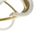 kelvo® GLOW 61674 Μοντέρνο Φωτιστικό Οροφής LED 65W 6500lm 360° AC 220-240V IP20 Ρυθμιζόμενο Λευκό CCT με Χειριστήριο από 2700K έως 6000K Dimmable – Lumileds SMD Chip – Χρυσό Πλατίνα & Λευκό Νήμα – Μ100 x Π100 x Υ30cm – 3 Χρόνια Εγγύηση