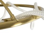 kelvo® GLOW 61674 Μοντέρνο Φωτιστικό Οροφής LED 65W 6500lm 360° AC 220-240V IP20 Ρυθμιζόμενο Λευκό CCT με Χειριστήριο από 2700K έως 6000K Dimmable – Lumileds SMD Chip – Χρυσό Πλατίνα & Λευκό Νήμα – Μ100 x Π100 x Υ30cm – 3 Χρόνια Εγγύηση