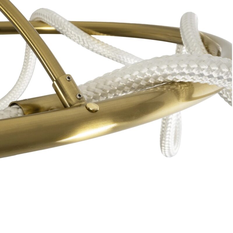 kelvo® GLOW 61674 Μοντέρνο Φωτιστικό Οροφής LED 65W 6500lm 360° AC 220-240V IP20 Ρυθμιζόμενο Λευκό CCT με Χειριστήριο από 2700K έως 6000K Dimmable – Lumileds SMD Chip – Χρυσό Πλατίνα & Λευκό Νήμα – Μ100 x Π100 x Υ30cm – 3 Χρόνια Εγγύηση