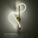 kelvo® GLOW 61682 Μοντέρνο Φωτιστικό Τοίχου – Απλίκα LED 24W 2400lm 360° AC 220-240V IP20 Ρυθμιζόμενο Λευκό CCT με On/Off 2700K/4500K/6000K – Lumileds SMD Chip – Χρυσό Πλατίνα & Λευκό Νήμα – Μ30 x Π15 x Υ70cm – 3 Χρόνια Εγγύηση