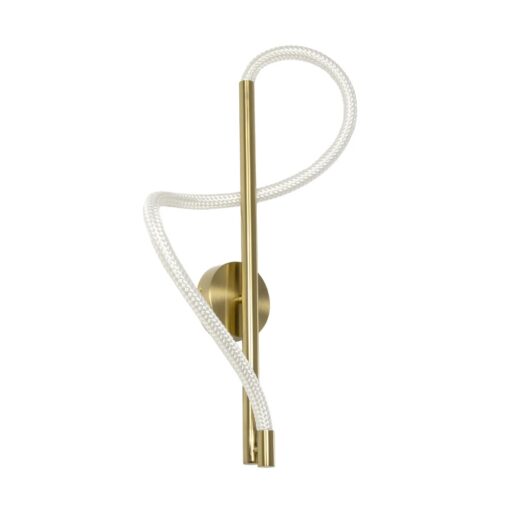 kelvo® GLOW 61682 Μοντέρνο Φωτιστικό Τοίχου – Απλίκα LED 24W 2400lm 360° AC 220-240V IP20 Ρυθμιζόμενο Λευκό CCT με On/Off 2700K/4500K/6000K – Lumileds SMD Chip – Χρυσό Πλατίνα & Λευκό Νήμα – Μ30 x Π15 x Υ70cm – 3 Χρόνια Εγγύηση