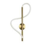 kelvo® GLOW 61682 Μοντέρνο Φωτιστικό Τοίχου – Απλίκα LED 24W 2400lm 360° AC 220-240V IP20 Ρυθμιζόμενο Λευκό CCT με On/Off 2700K/4500K/6000K – Lumileds SMD Chip – Χρυσό Πλατίνα & Λευκό Νήμα – Μ30 x Π15 x Υ70cm – 3 Χρόνια Εγγύηση