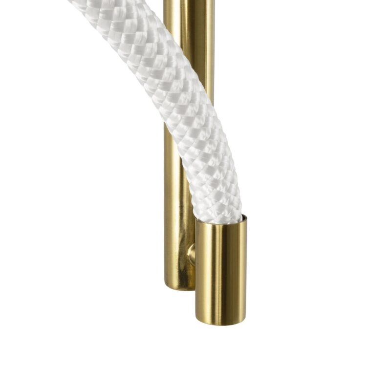 kelvo® GLOW 61682 Μοντέρνο Φωτιστικό Τοίχου – Απλίκα LED 24W 2400lm 360° AC 220-240V IP20 Ρυθμιζόμενο Λευκό CCT με On/Off 2700K/4500K/6000K – Lumileds SMD Chip – Χρυσό Πλατίνα & Λευκό Νήμα – Μ30 x Π15 x Υ70cm – 3 Χρόνια Εγγύηση