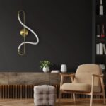 kelvo® GLOW 61683 Μοντέρνο Φωτιστικό Τοίχου – Απλίκα LED 18W 1800lm 360° AC 220-240V IP20 Ρυθμιζόμενο Λευκό CCT με On/Off 2700K/4500K/6000K – Lumileds SMD Chip – Χρυσό Πλατίνα & Λευκό Νήμα – Μ30 x Π15 x Υ70cm – 3 Χρόνια Εγγύηση