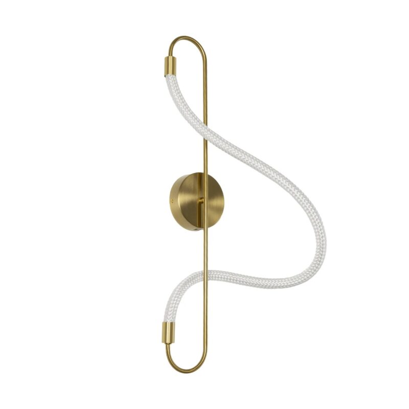 kelvo® GLOW 61683 Μοντέρνο Φωτιστικό Τοίχου – Απλίκα LED 18W 1800lm 360° AC 220-240V IP20 Ρυθμιζόμενο Λευκό CCT με On/Off 2700K/4500K/6000K – Lumileds SMD Chip – Χρυσό Πλατίνα & Λευκό Νήμα – Μ30 x Π15 x Υ70cm – 3 Χρόνια Εγγύηση