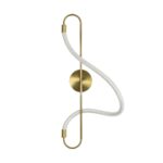 kelvo® GLOW 61683 Μοντέρνο Φωτιστικό Τοίχου – Απλίκα LED 18W 1800lm 360° AC 220-240V IP20 Ρυθμιζόμενο Λευκό CCT με On/Off 2700K/4500K/6000K – Lumileds SMD Chip – Χρυσό Πλατίνα & Λευκό Νήμα – Μ30 x Π15 x Υ70cm – 3 Χρόνια Εγγύηση