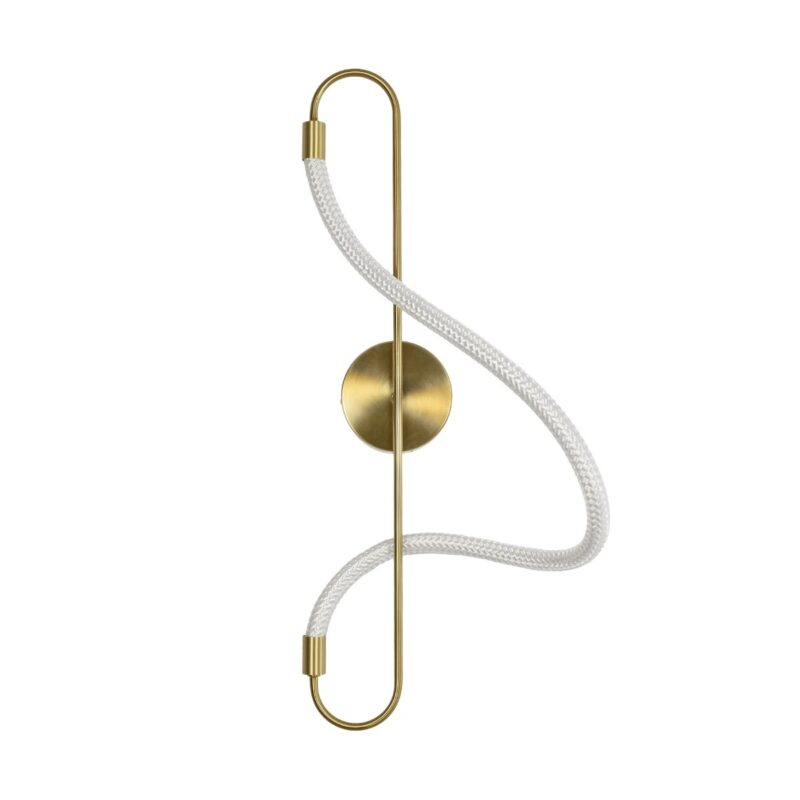 kelvo® GLOW 61683 Μοντέρνο Φωτιστικό Τοίχου – Απλίκα LED 18W 1800lm 360° AC 220-240V IP20 Ρυθμιζόμενο Λευκό CCT με On/Off 2700K/4500K/6000K – Lumileds SMD Chip – Χρυσό Πλατίνα & Λευκό Νήμα – Μ30 x Π15 x Υ70cm – 3 Χρόνια Εγγύηση