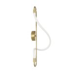 kelvo® GLOW 61683 Μοντέρνο Φωτιστικό Τοίχου – Απλίκα LED 18W 1800lm 360° AC 220-240V IP20 Ρυθμιζόμενο Λευκό CCT με On/Off 2700K/4500K/6000K – Lumileds SMD Chip – Χρυσό Πλατίνα & Λευκό Νήμα – Μ30 x Π15 x Υ70cm – 3 Χρόνια Εγγύηση