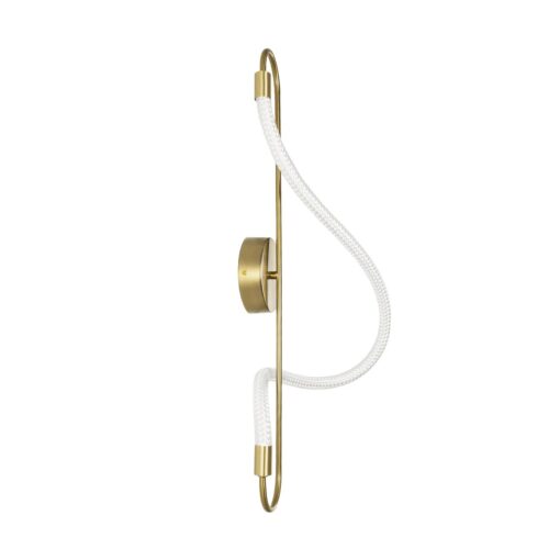 kelvo® GLOW 61683 Μοντέρνο Φωτιστικό Τοίχου – Απλίκα LED 18W 1800lm 360° AC 220-240V IP20 Ρυθμιζόμενο Λευκό CCT με On/Off 2700K/4500K/6000K – Lumileds SMD Chip – Χρυσό Πλατίνα & Λευκό Νήμα – Μ30 x Π15 x Υ70cm – 3 Χρόνια Εγγύηση
